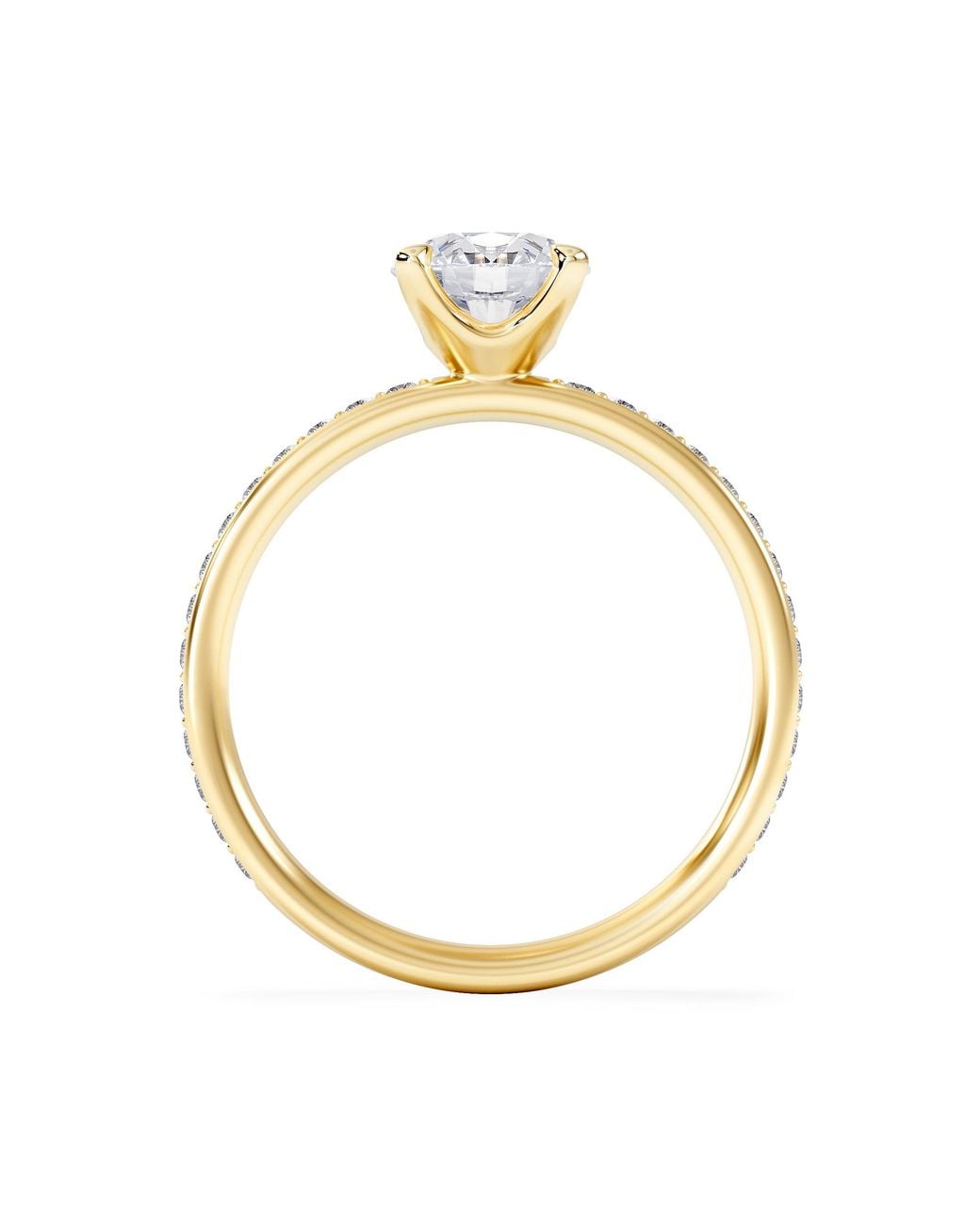 The Diamond Store Metallic Origin 1.25Ct Round Cut Lab Diamond Solitaire Engagement Ring With Side Stones