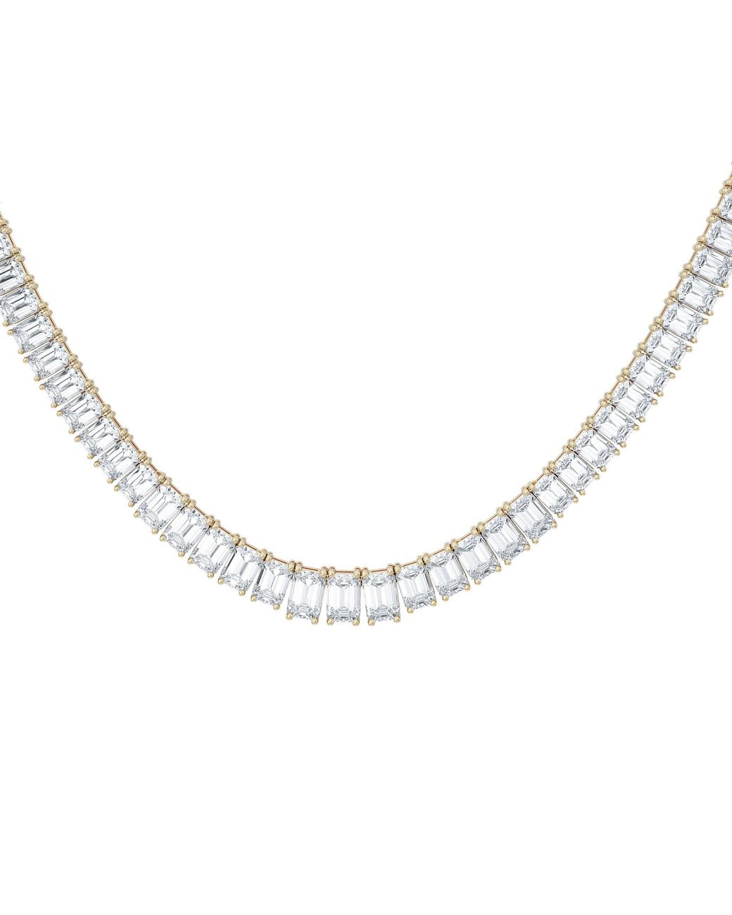 The Diamond Store Metallic Luxe 33.00Ct Lab Diamond Necklace With Igi Certified Emerald-Cut Diamonds