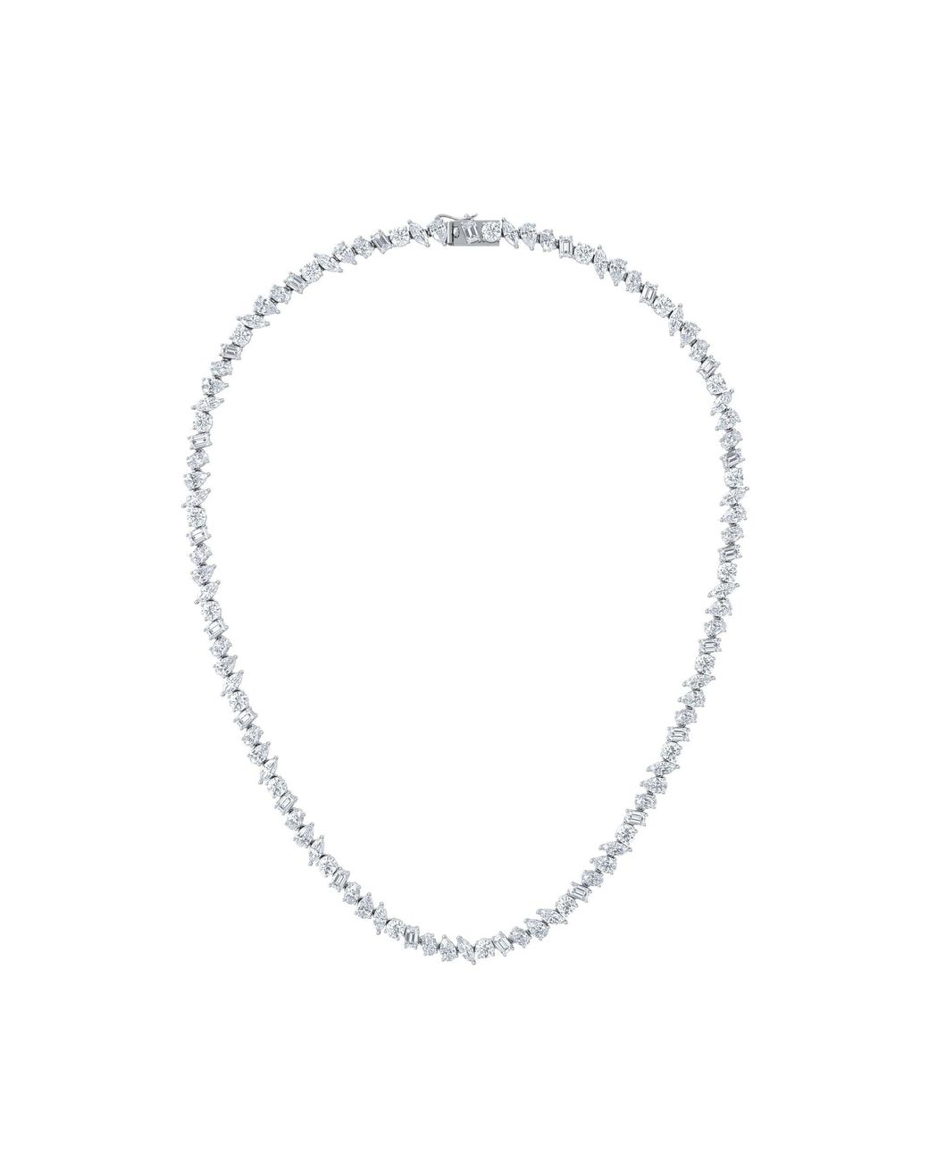 The Diamond Store Metallic Luxe 22.00Ct Lab Diamond Necklace With Igi Certified Mixed-Cut Diamonds