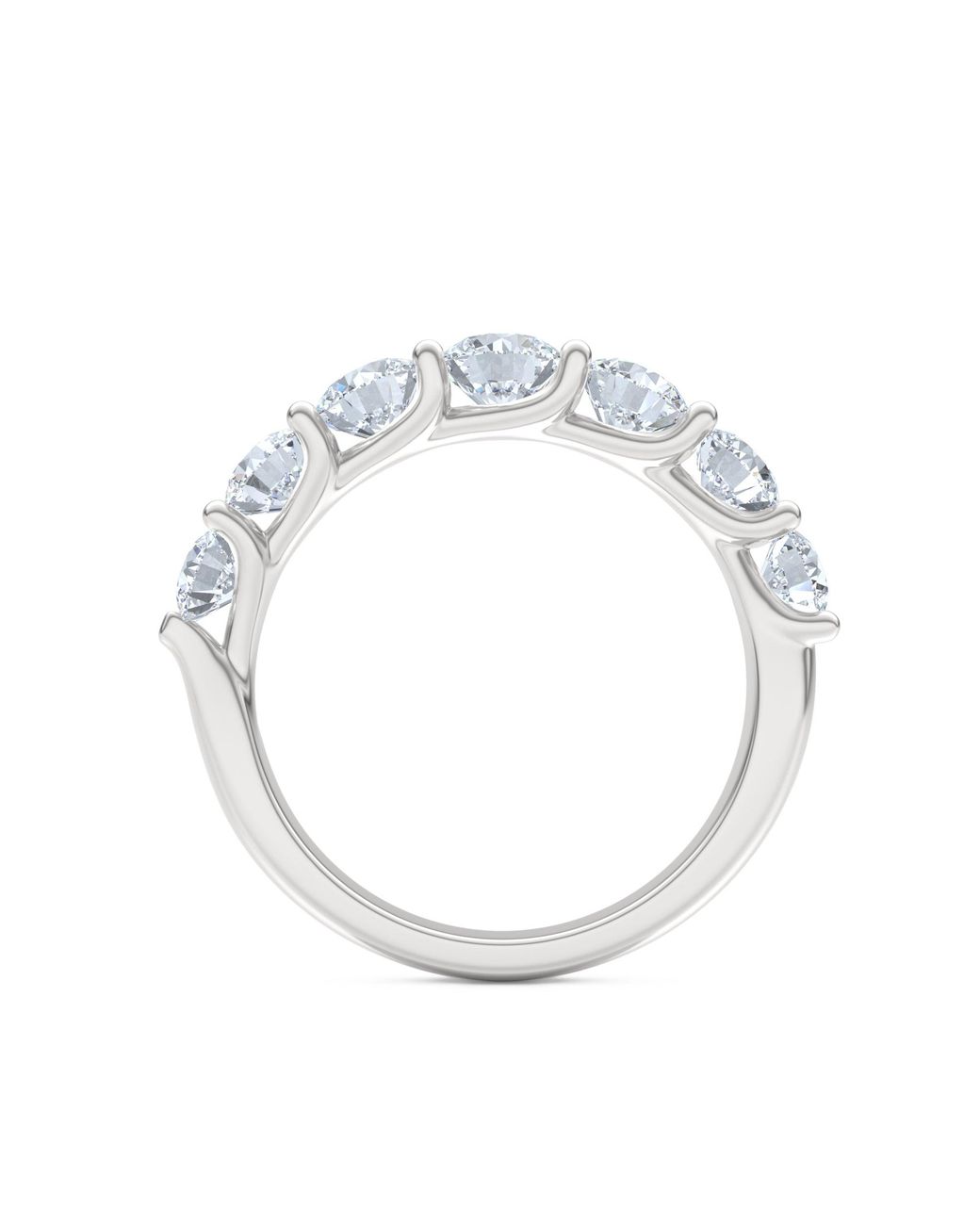 The Diamond Store White Legacy 2.00Ct Round Cut Lab Diamond Half Eternity Ring