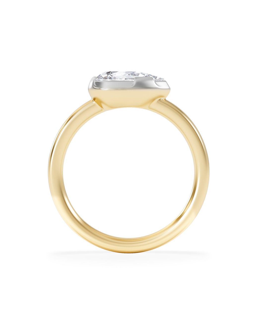 The Diamond Store Metallic East West 1.00Ct Pear Cut Lab Diamond Solitaire Engagement Ring