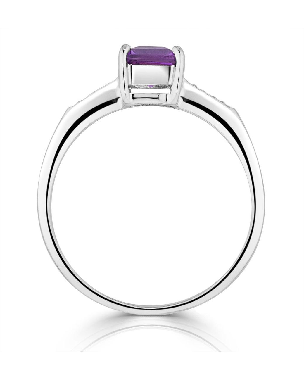 The Diamond Store Purple Amethyst 0.63Ct And Diamond 9K Ring