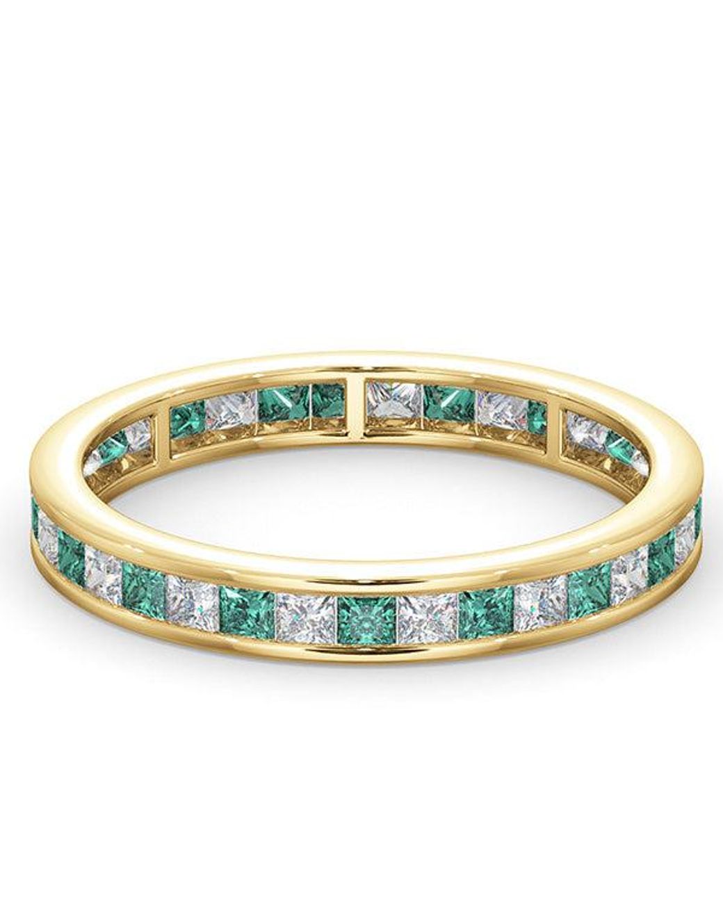 The Diamond Store Metallic Eternity Ring Lauren Diamonds H/Si And Emerald 1.15Ct
