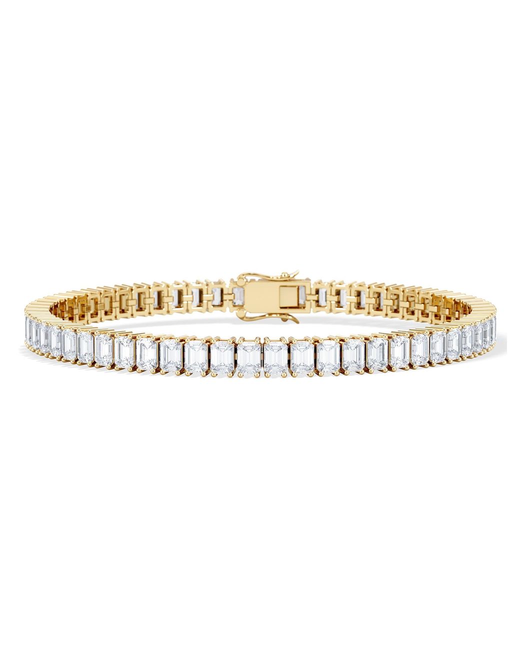 The Diamond Store Metallic Luxe 12.00Ct Lab Diamond Tennis Bracelet With Igi Certified Emerald-Cut Diamonds