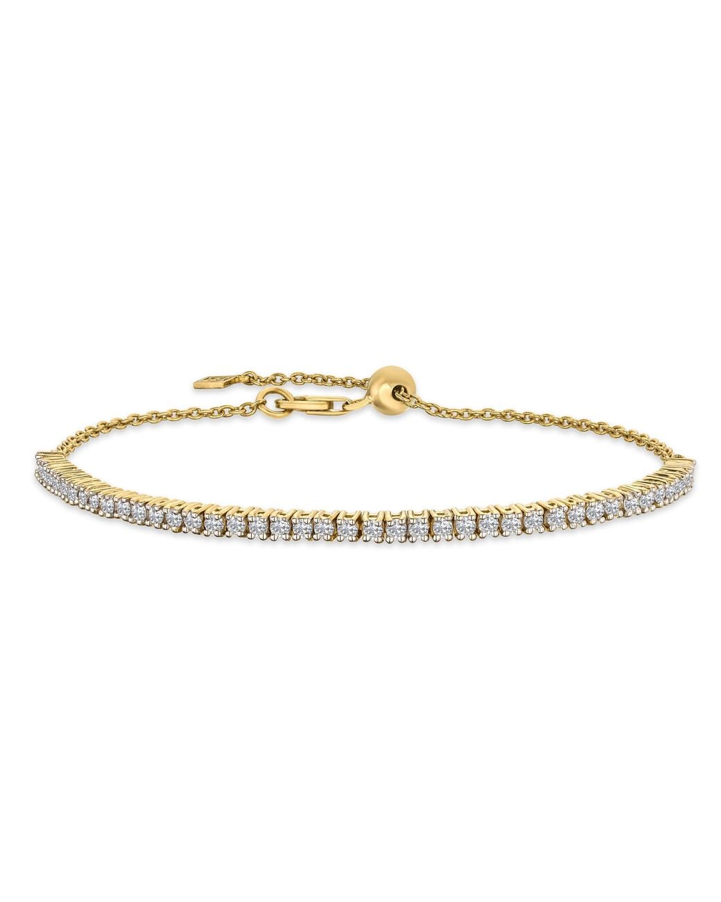 The Diamond Store Metallic Adjustable Lab Diamond Tennis Bracelet 1.00Ct