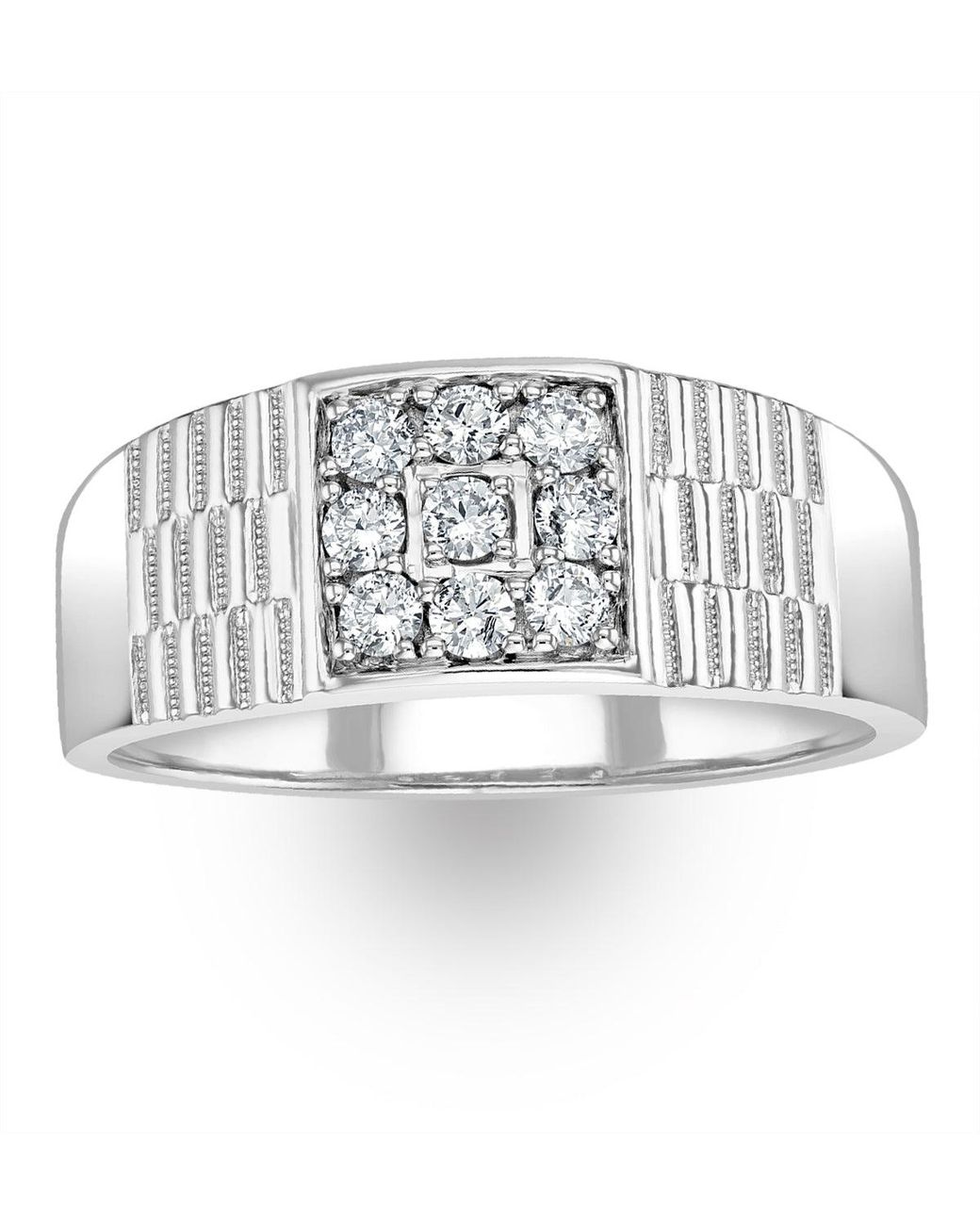 The Diamond Store Metallic Lab Diamond Signet Ring 0.50Ct H/Si for men