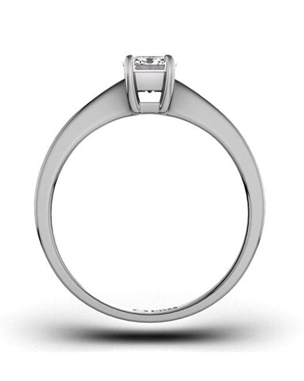 The Diamond Store Metallic Diamond Engagement Ring Emerald Cut 18K 0.50Ct-F-G/Vs