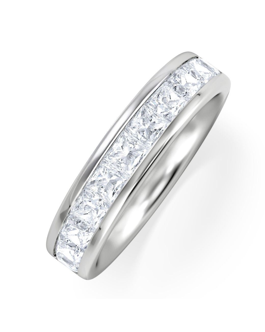 The Diamond Store White Princess Diamond Half Eternity Ring 1.50Ct H/Si