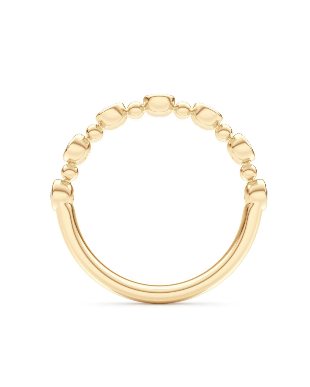 The Diamond Store Metallic Beaded 0.21Ct Round Cut Lab Diamond Half Eternity Ring