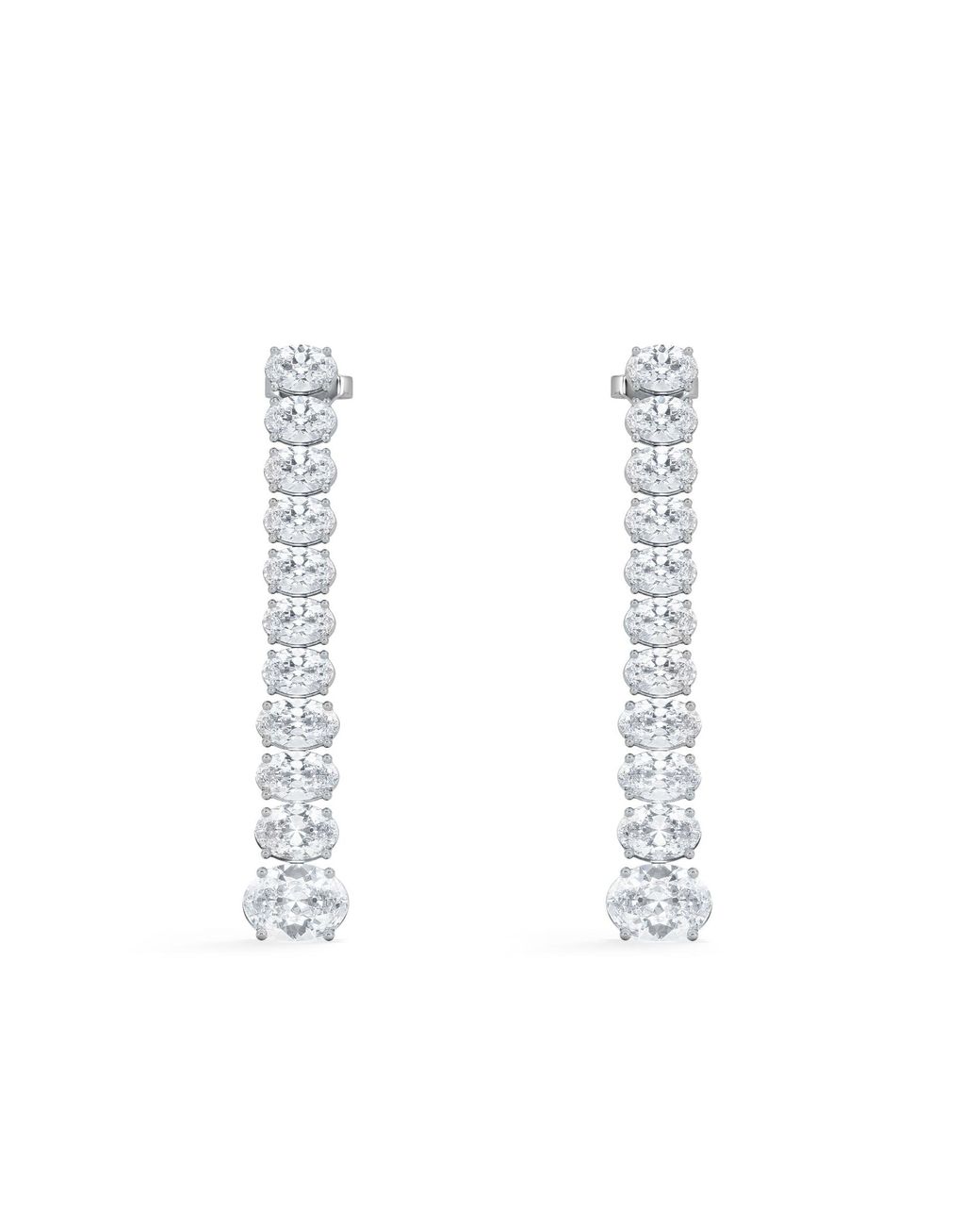 The Diamond Store White Luxe 6.00Ct Lab Diamond Drop Earrings With Igi Certified Oval-Cut Diamonds