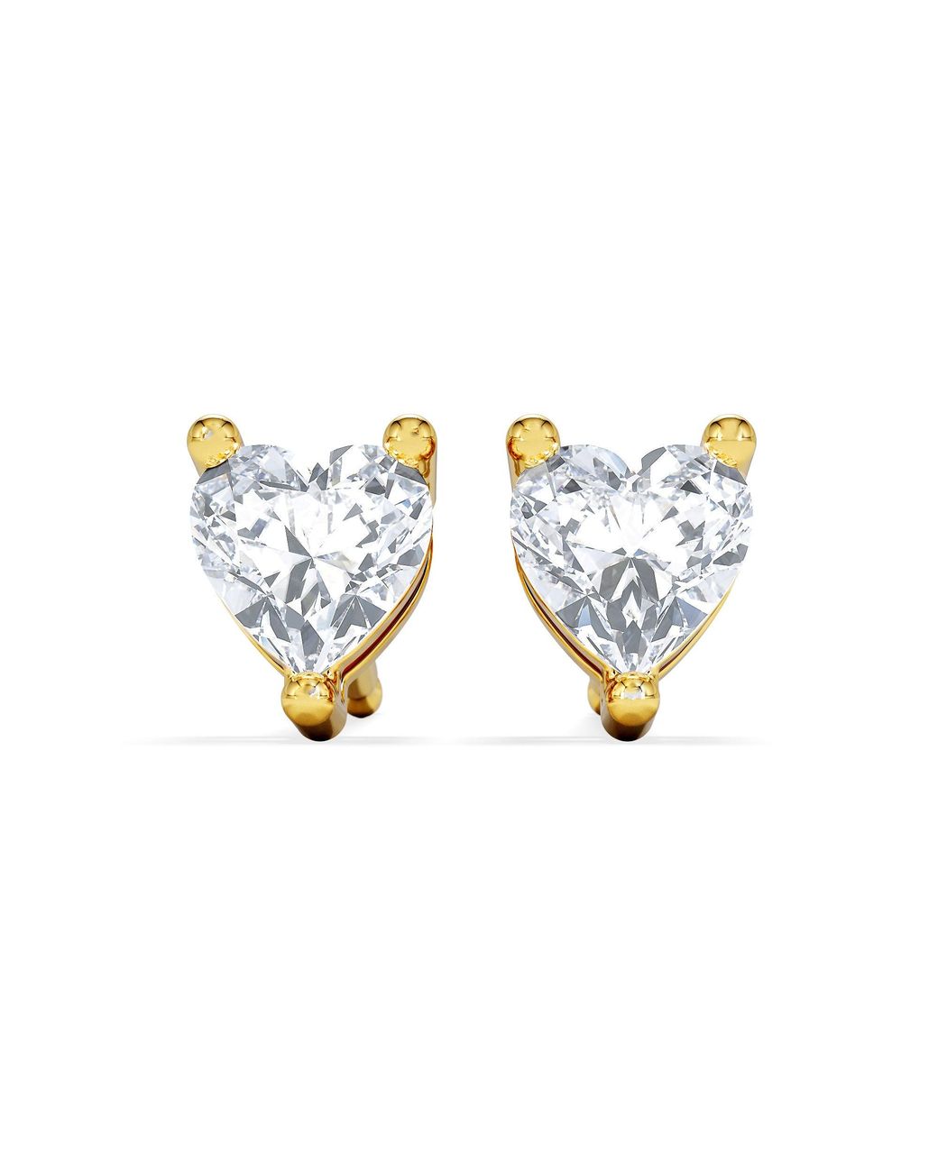 The Diamond Store Blue Naomi Heart Cut Lab Diamond Stud Earrings 0.50Ct H/Si