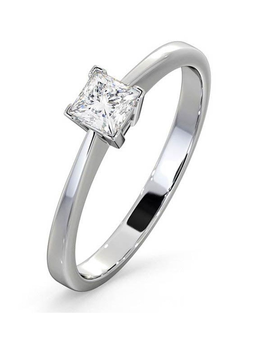 The Diamond Store Metallic Certified Lauren 18K Diamond Engagement Ring 0.33Ct-G-H/Si