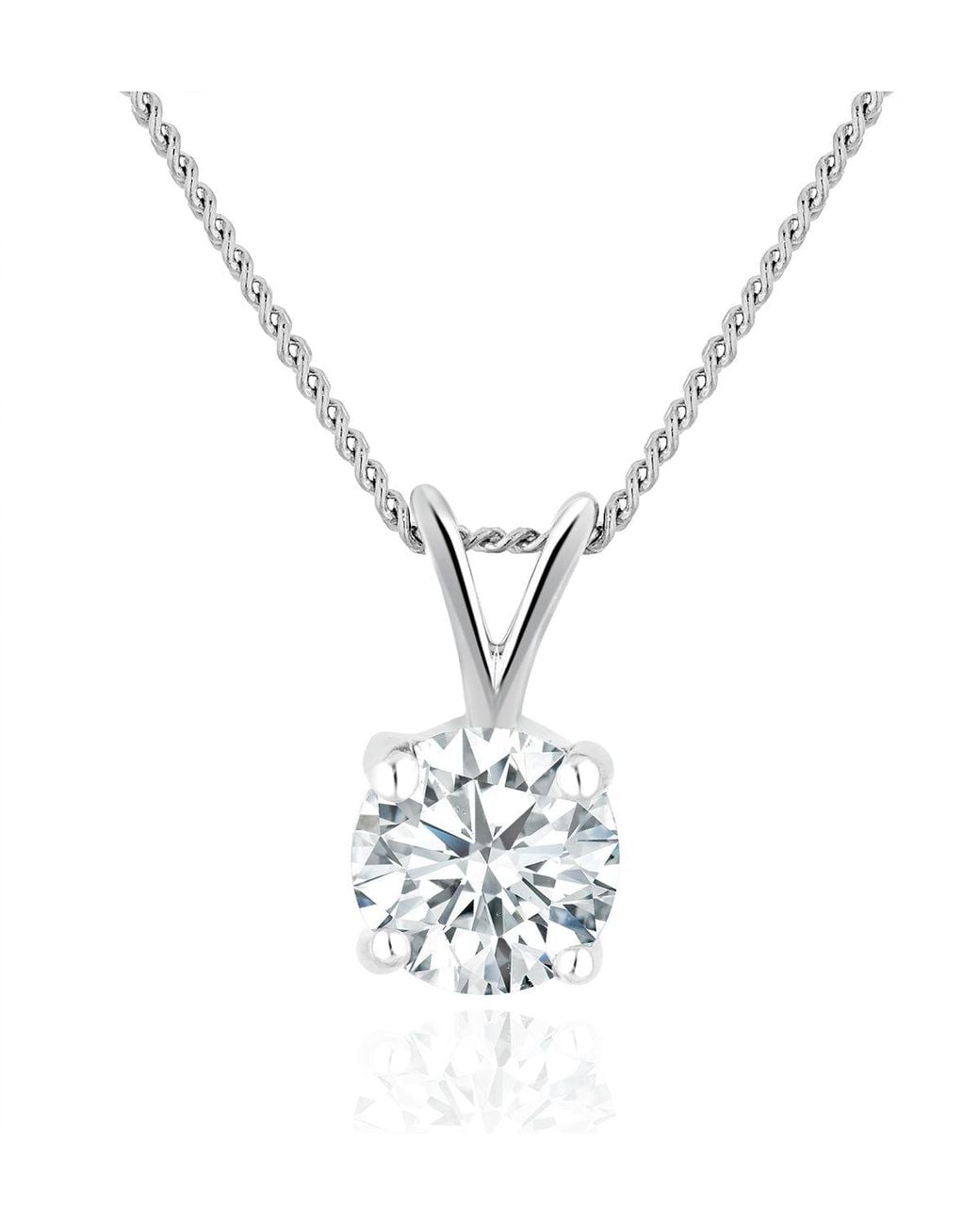 The Diamond Store Metallic 0.5 Ct Chloe Lab Grown Diamond Solitaire Necklace Pendant