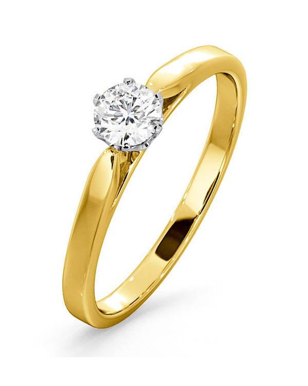 The Diamond Store Metallic Low Set Chloe Lab Diamond Engagement Ring 0.33Ct G/Si1 18K
