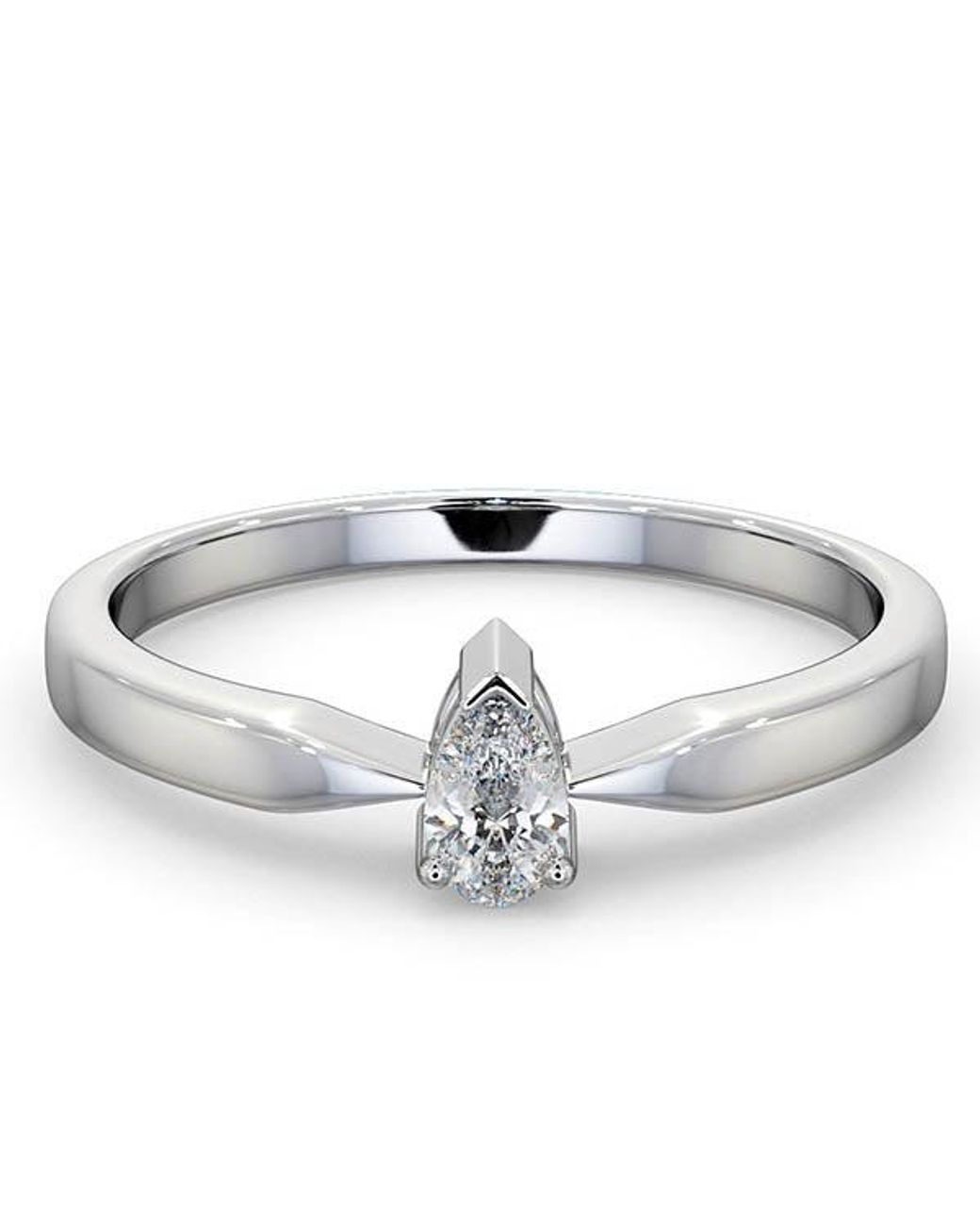 The Diamond Store Metallic Certified Pear Shaped Diamond Engagement Ring 0.25Ct-G/Vs