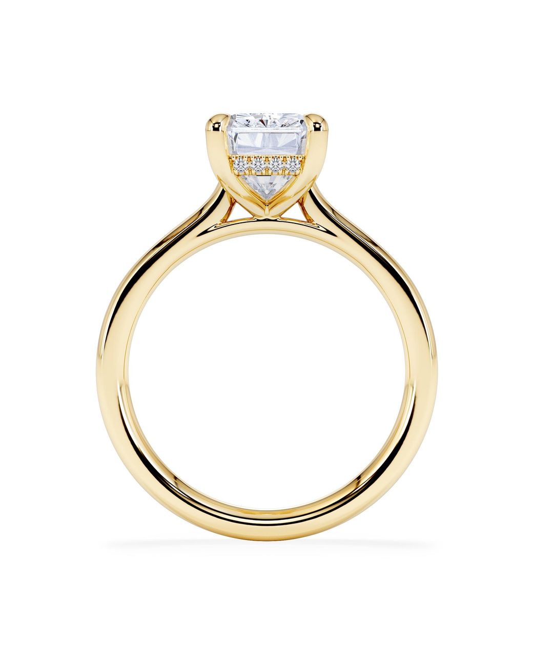 The Diamond Store Metallic Amora Radiant 3.00Ct Hidden Halo Lab Diamond Engagement Ring G/Vs1 Set