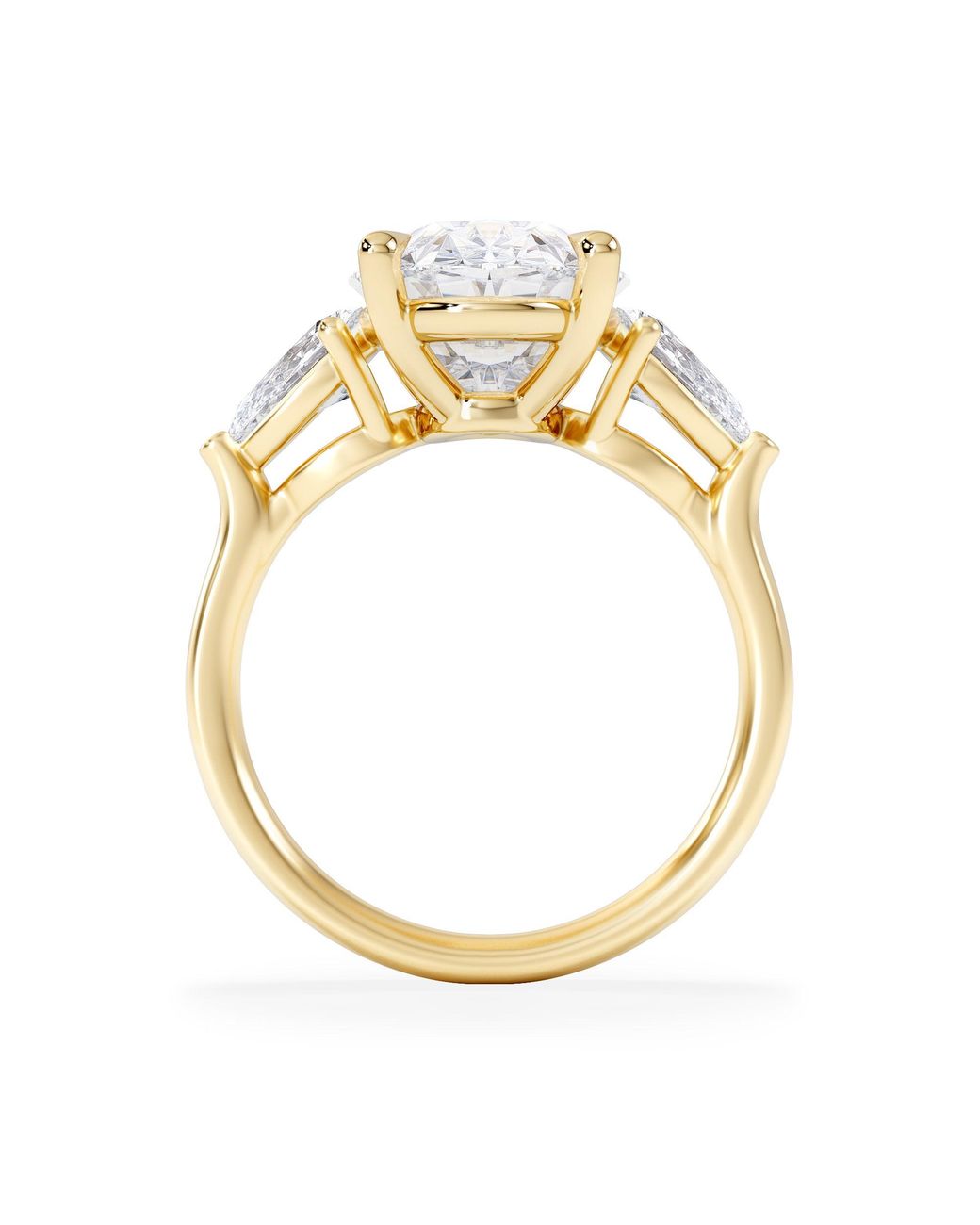 The Diamond Store Blue Adore 6.00Ct Oval Cut Lab Diamond 3 Stone Engagement Ring