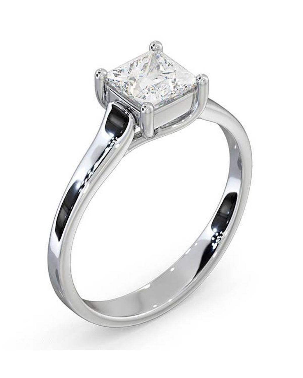 The Diamond Store Metallic Engagement Ring Certified Lucy 18K Diamond 0.75Ct-G-H/Si