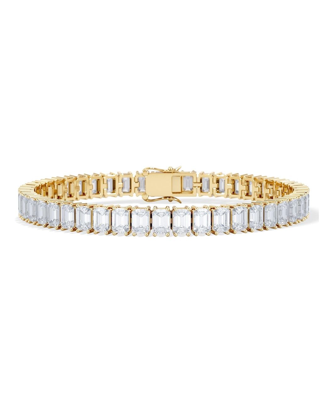The Diamond Store Metallic Luxe 17.00Ct Lab Diamond Tennis Bracelet With Igi Certified Emerald-Cut Diamonds