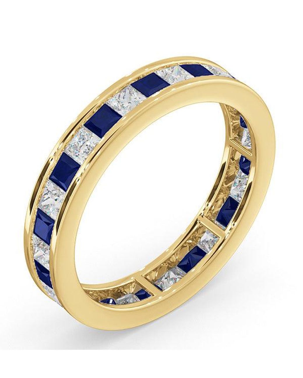 The Diamond Store Blue Eternity Ring Lauren Diamonds G/Vs And Sapphire 2.30Ct