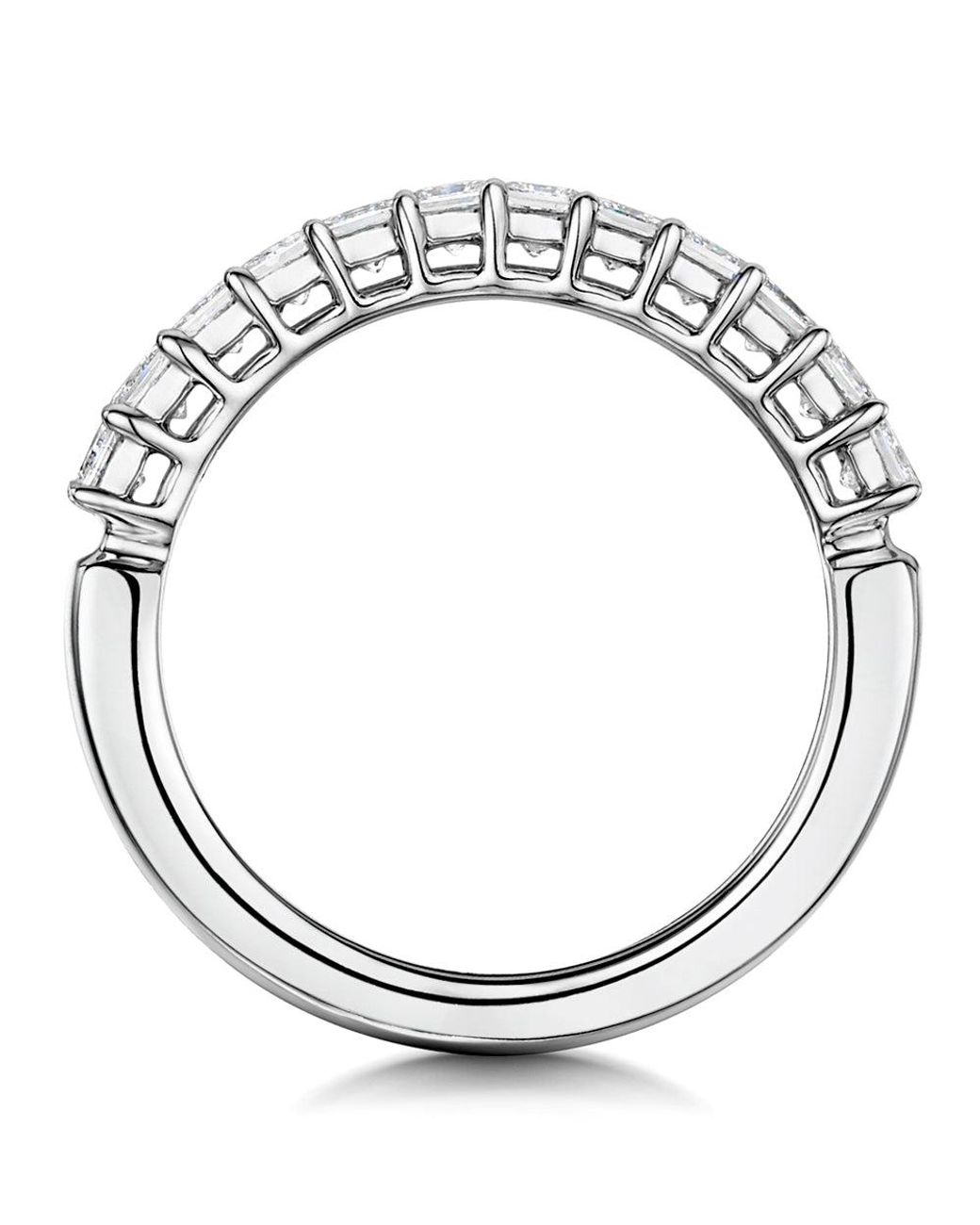 The Diamond Store Metallic Clara Diamond Eternity Ring Princess Cut 1Ct Vvs Size J-N