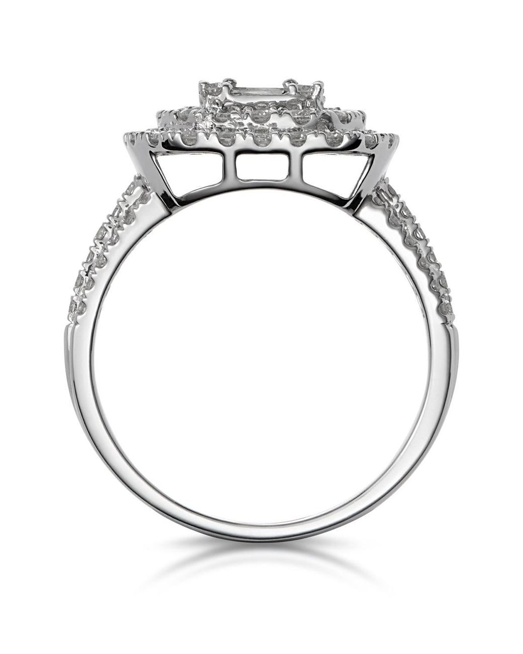 The Diamond Store Metallic 1.25Ct Asteria Collection Double Halo Diamond Ring