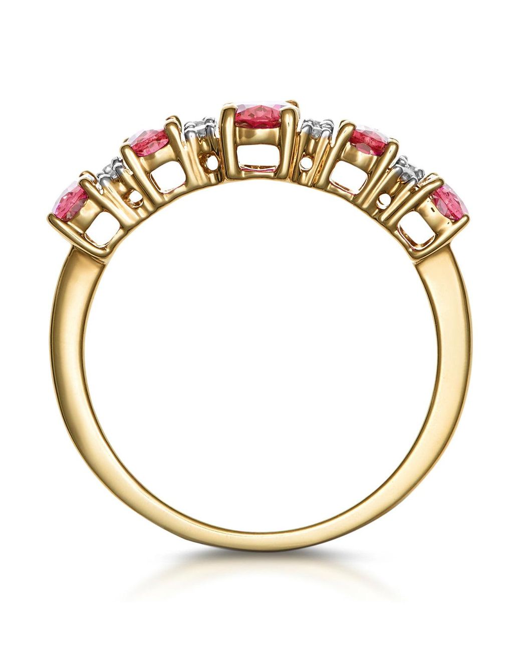 The Diamond Store Red 1.85Ct Ruby And Lab Diamond Eternity Ring