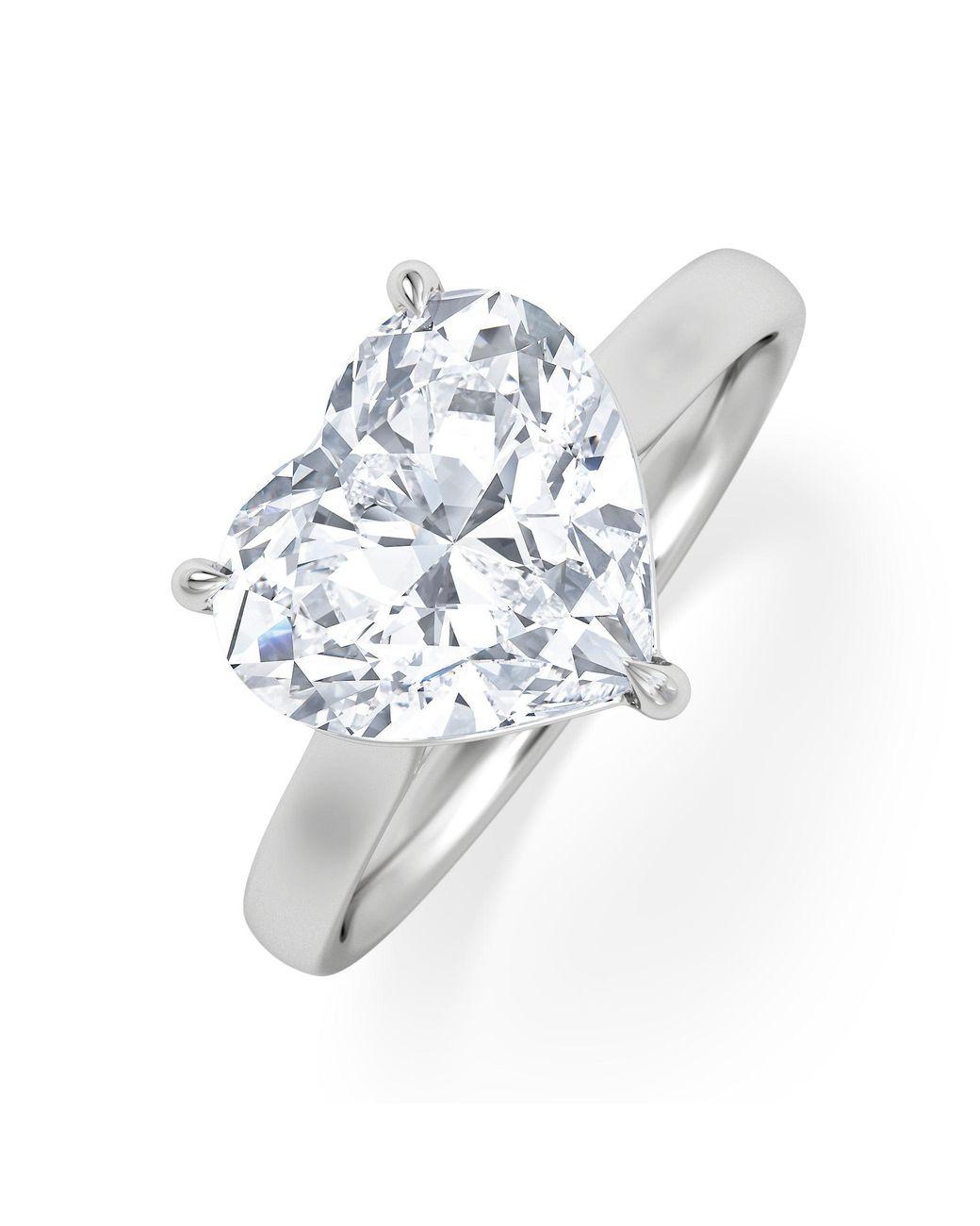 The Diamond Store White Amora Heart 3.00Ct Lab Diamond Engagement Ring G/Vs Set