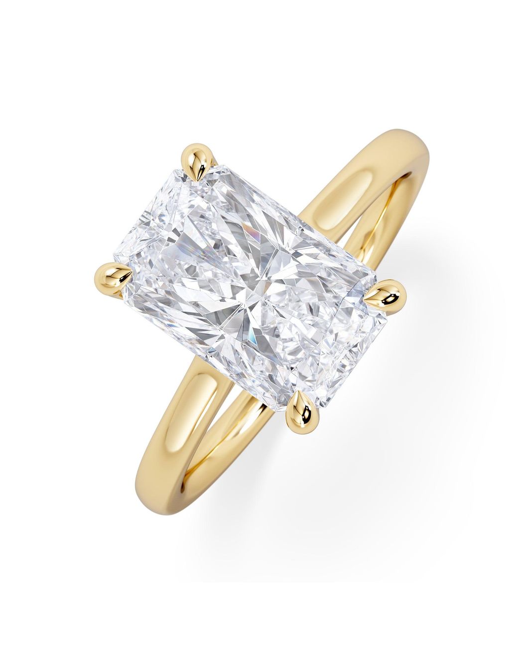 The Diamond Store Metallic Amora Radiant 3.00Ct Hidden Halo Lab Diamond Engagement Ring G/Vs1 Set