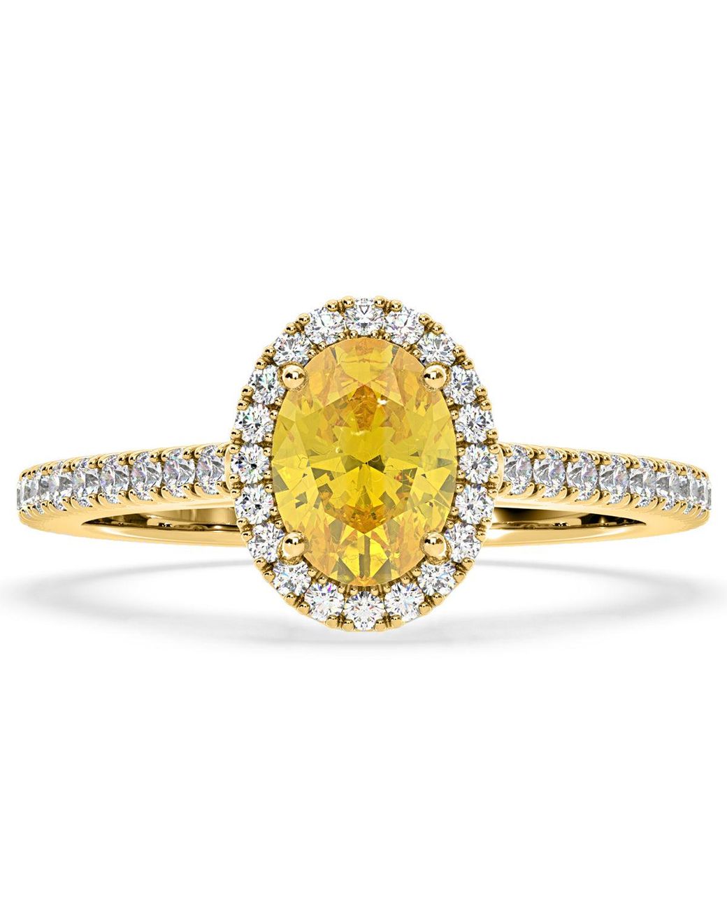The Diamond Store Metallic Georgina Lab Diamond Oval Halo 1.60Ct Ring