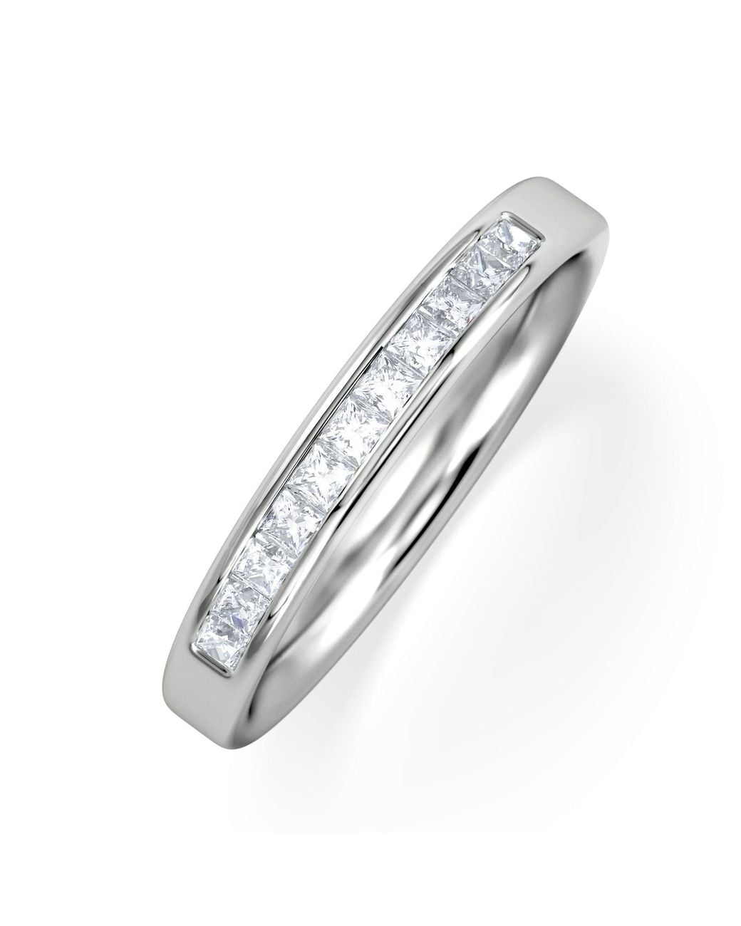 The Diamond Store White Eterna Lab Diamond Princess Cut Half Eternity Ring 0.30Ct H/Si