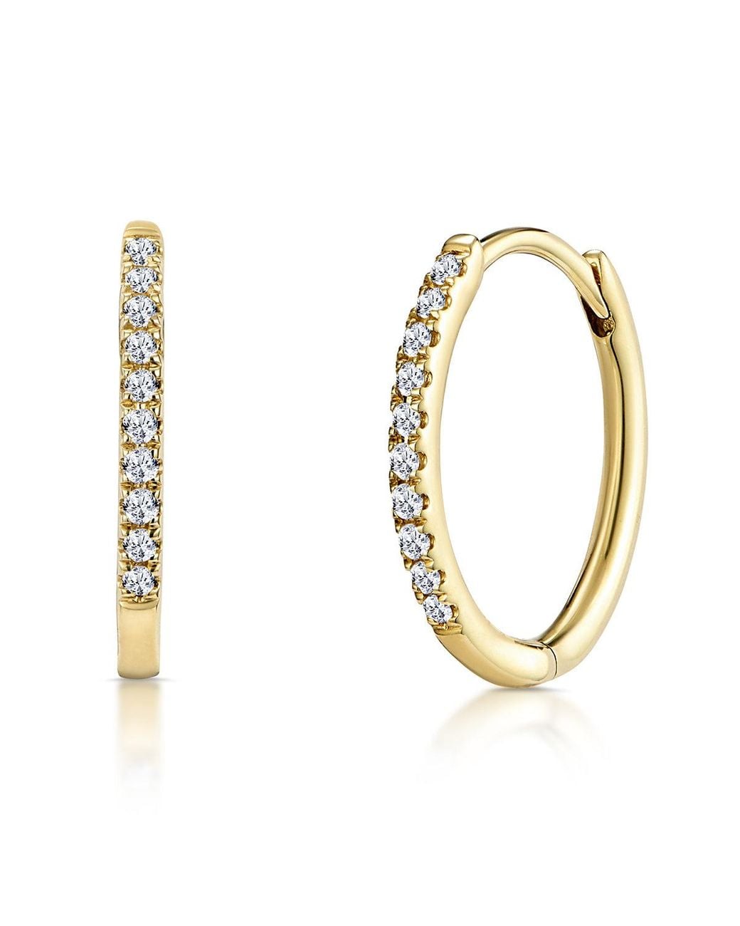The Diamond Store Metallic Stellato Diamond Encrusted Huggie Earrings 0.09Ct
