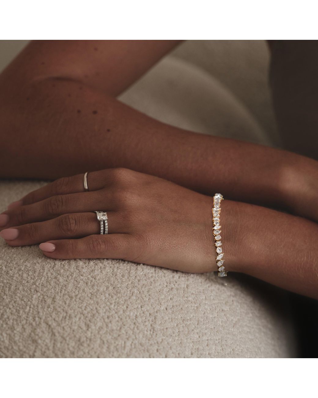 The Diamond Store Metallic Luxe 12.00Ct Lab Diamond Tennis Bracelet With Igi Certified Mixed-Cut Diamonds