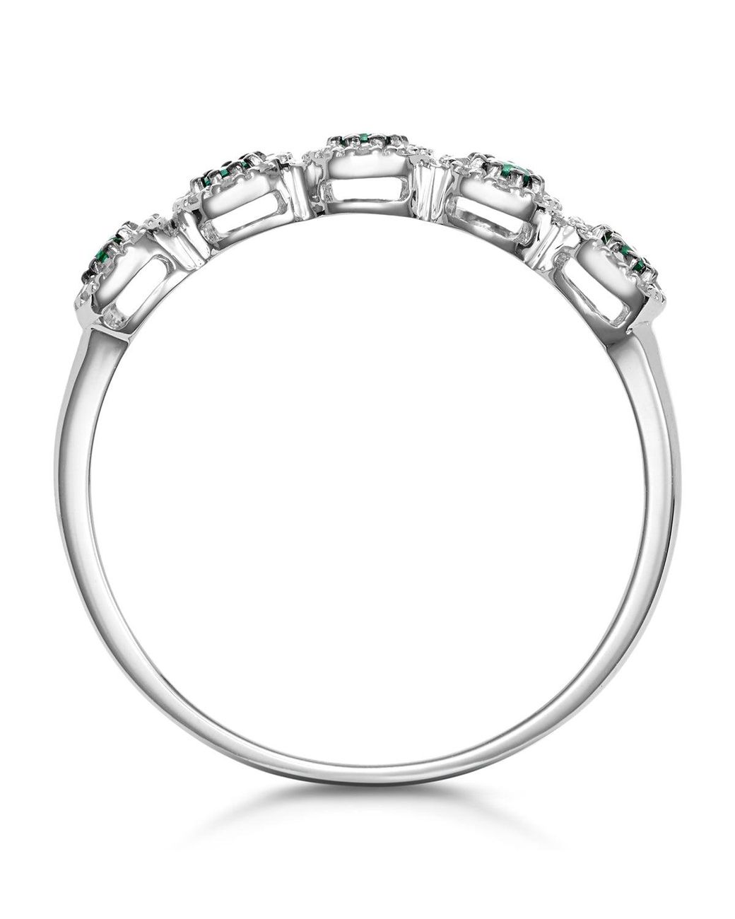 The Diamond Store Metallic Emerald And Halo Diamond Stellato Eternity Ring