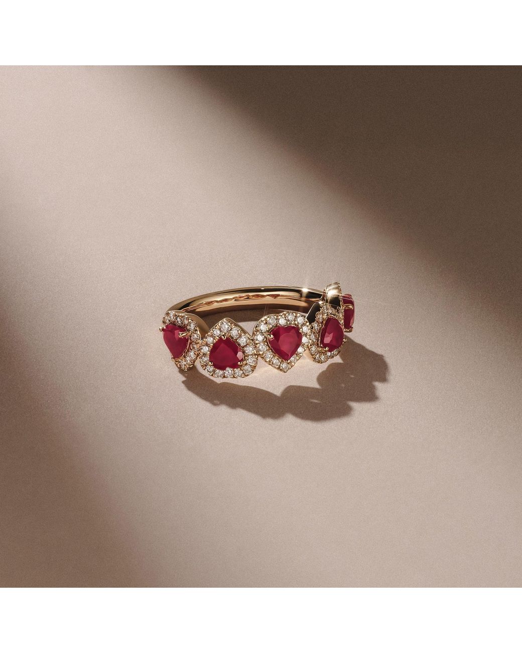 The Diamond Store Pink Chérie 1.80Ct Heart Cut Lab Ruby And Lab Diamond Halo Ring