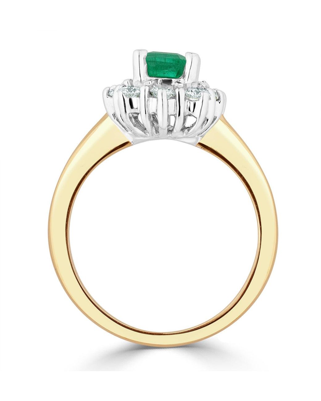 The Diamond Store Green Emerald 1.00Ct And Diamond 0.50Ct 18K Ring