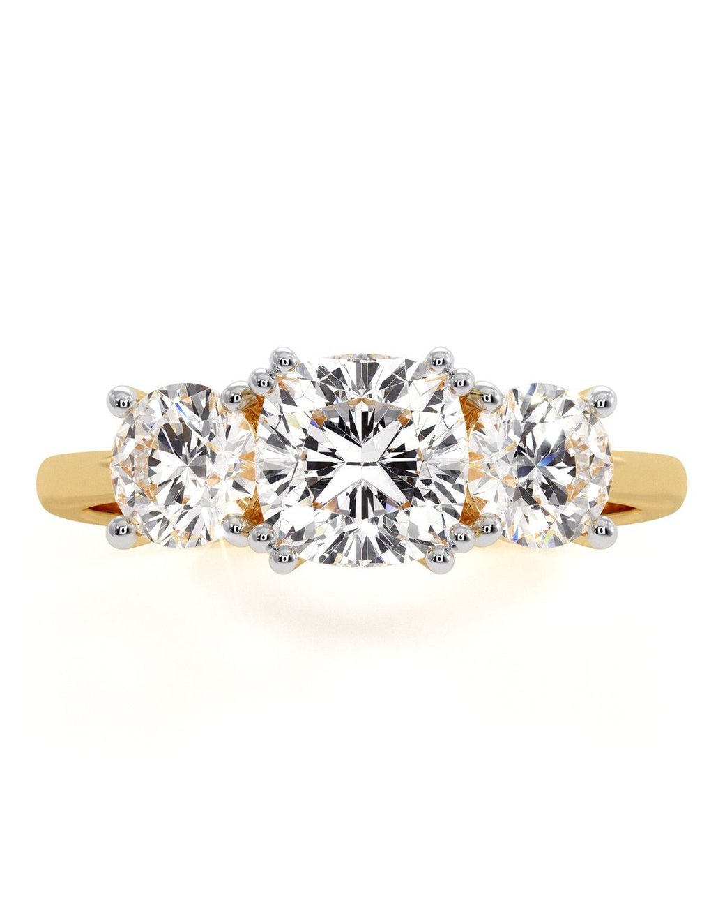 The Diamond Store Metallic 3 Stone Meghan Lab Diamond Engagement Ring 1.7Ct F/Vs1