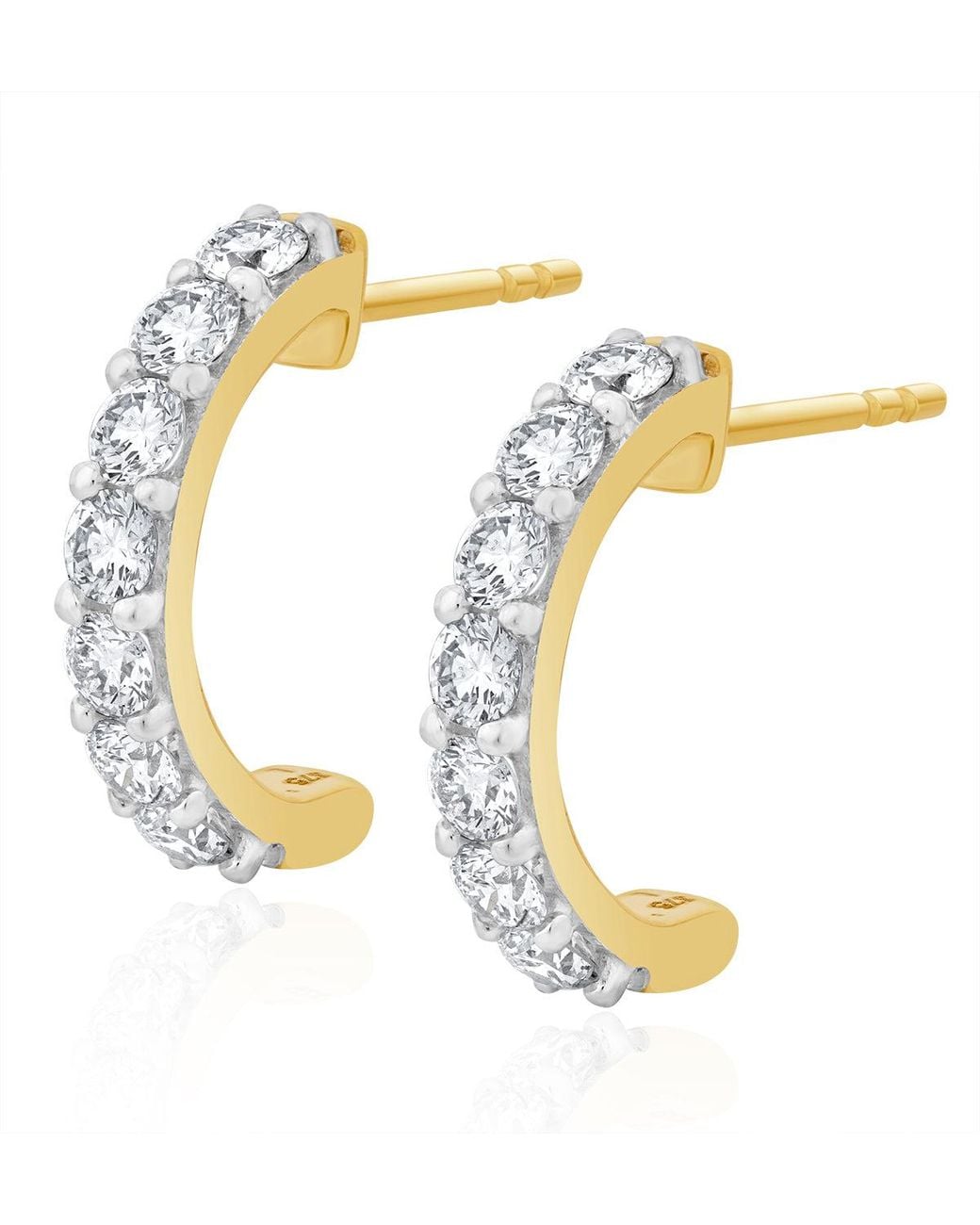 The Diamond Store Metallic Comfort Huggie Lab Diamond Earrings 1.00Ct H/Si