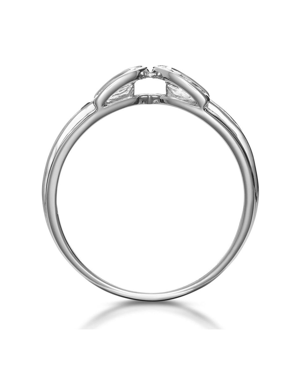 The Diamond Store Green Emerald And 0.12Ct Diamond Ring 9K