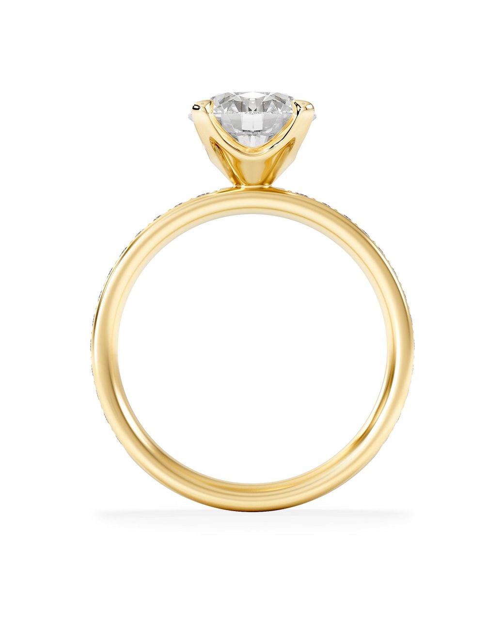 The Diamond Store Metallic Origin 2.25Ct Round Cut Lab Diamond Solitaire Engagement Ring With Side Stones