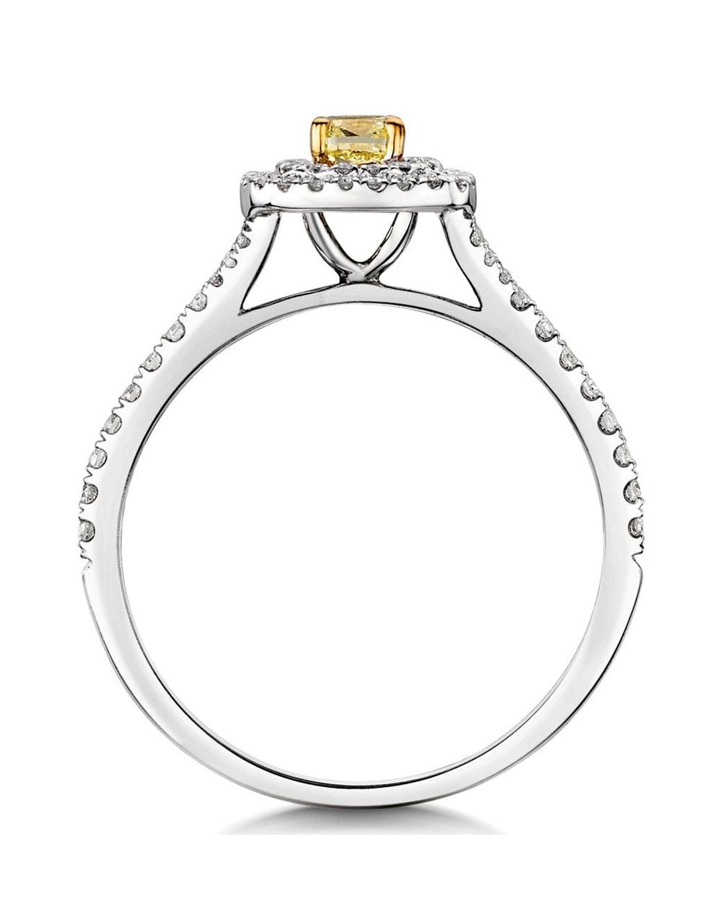 The Diamond Store Metallic Natasha Diamond Halo Engagement Ring 0.53Ct 18K