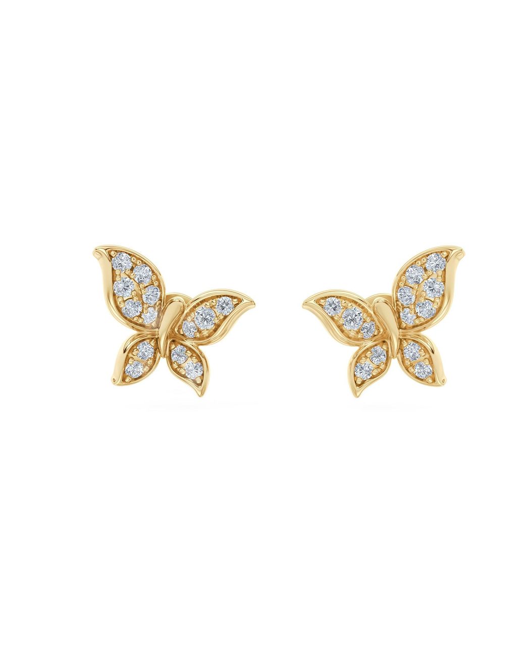 The Diamond Store Metallic Papillon 0.15Ct Lab Diamond Stud Earrings 18K Vermeil