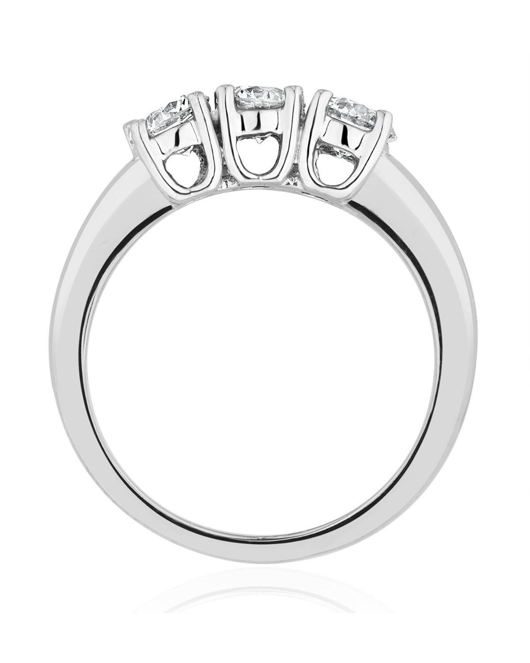 The Diamond Store White Chloe 18K 3 Stone Diamond Ring 1.00Ct