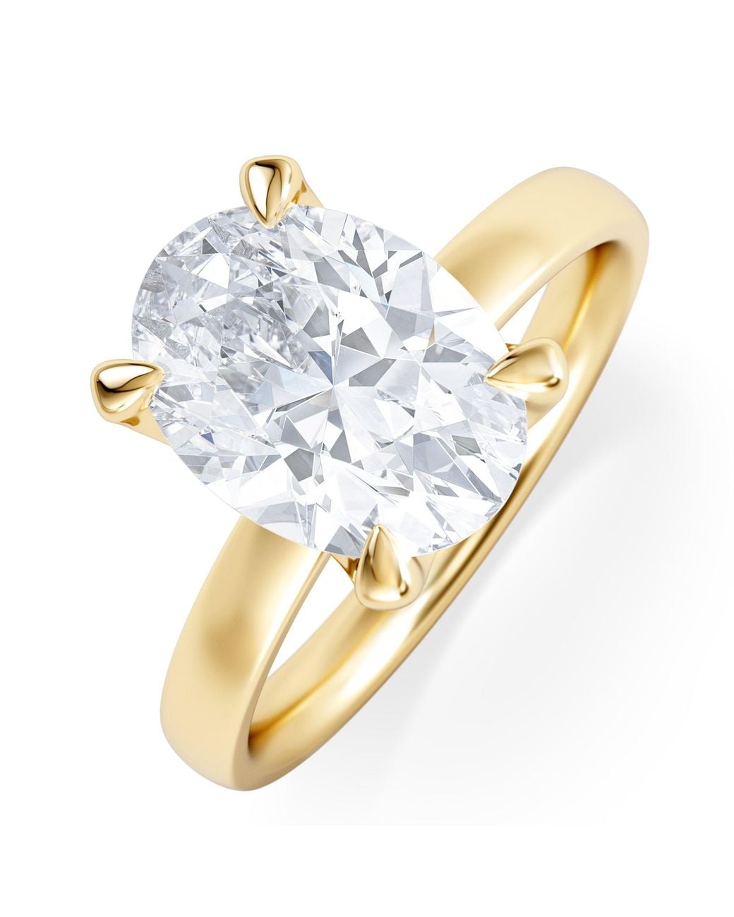 The Diamond Store Metallic Origin 3.00Ct Oval Cut Lab Diamond Solitaire Engagement Ring