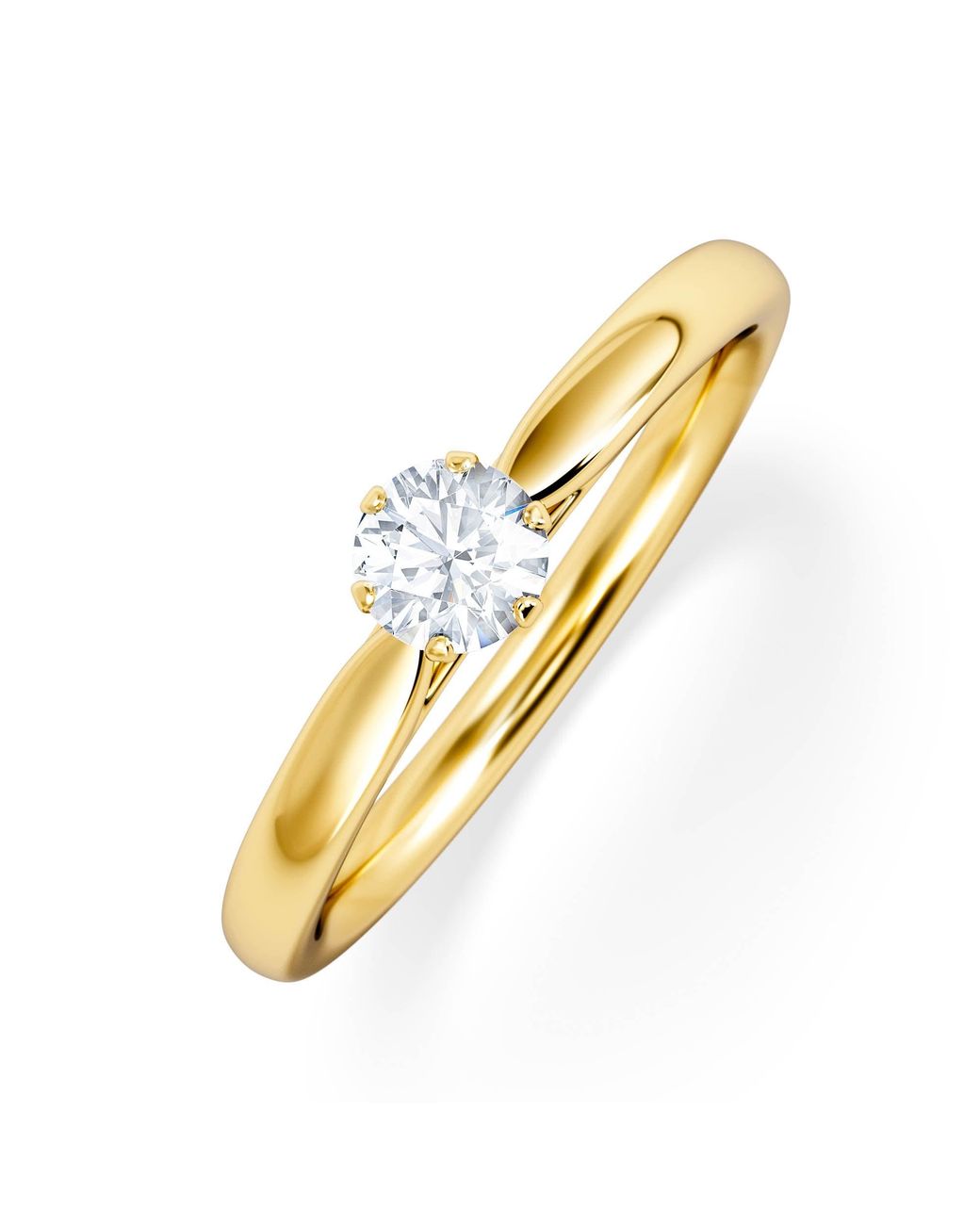 The Diamond Store Metallic Certified Low Set Chloe 18K Diamond Engagement Ring 0.25Ct