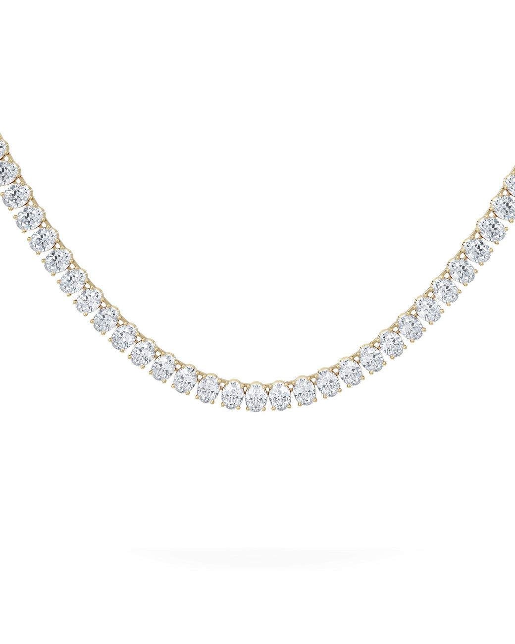 The Diamond Store Metallic Luxe 24.00Ct Lab Diamond Necklace With Igi Certified Oval-Cut Diamonds