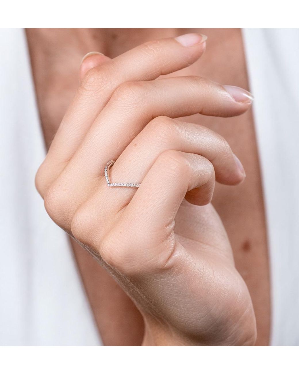 The Diamond Store Metallic Stellato Collection Diamond Wishbone Ring 0.12Ct