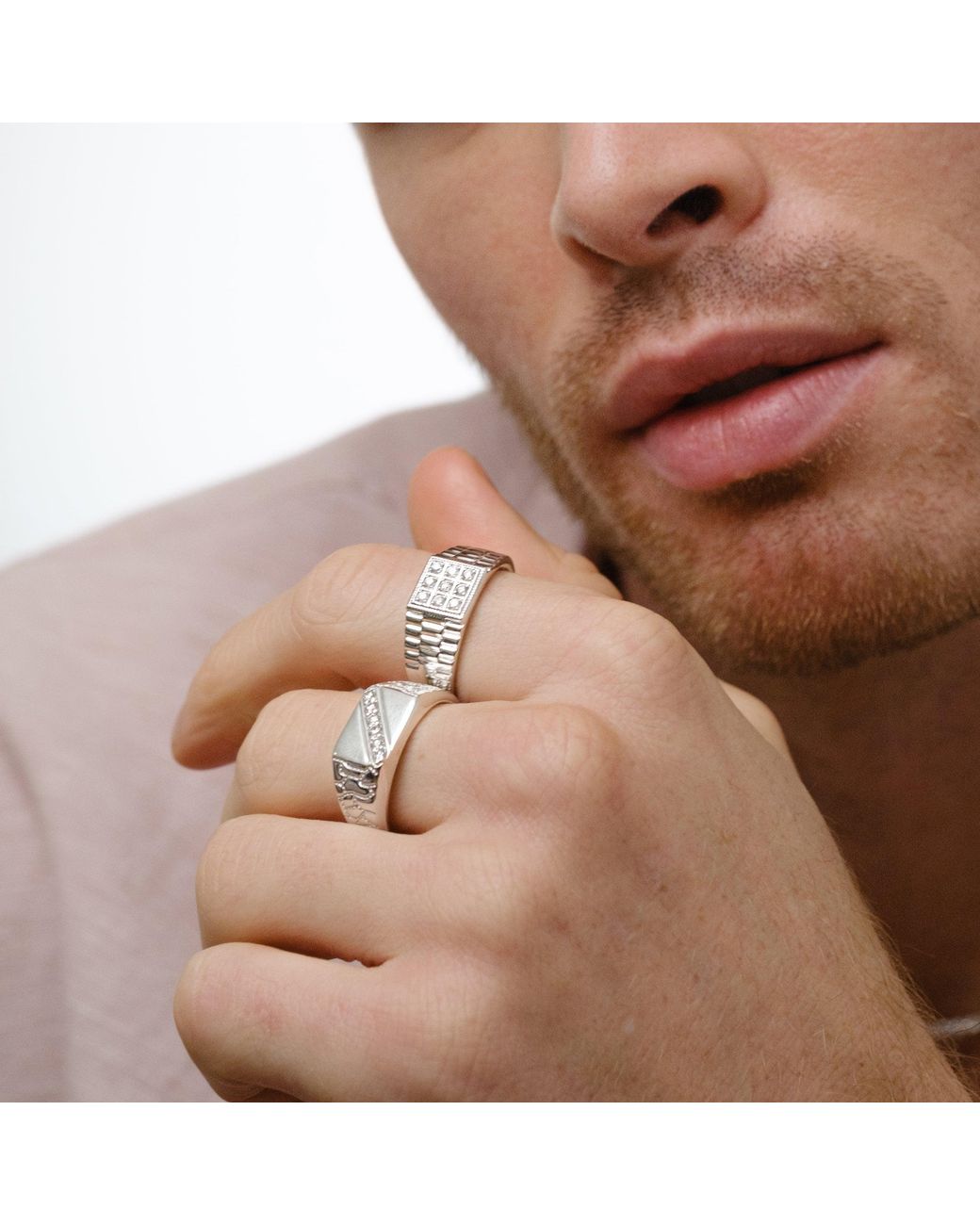 The Diamond Store Metallic Lab Diamond Signet Ring 0.25Ct H/Si for men