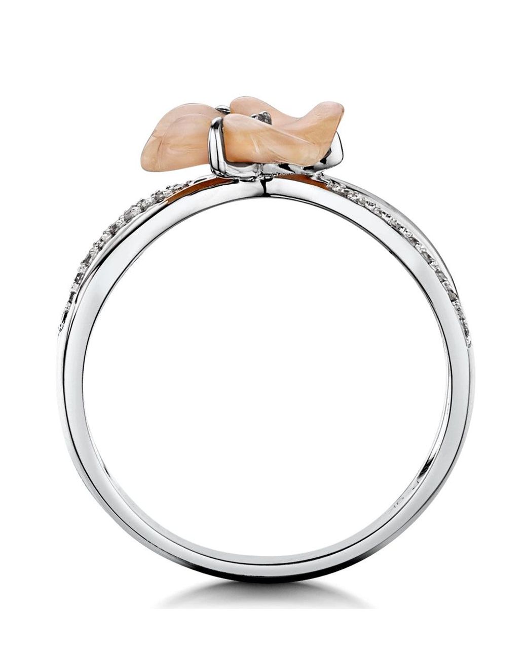 The Diamond Store Pink Shell And Diamond Stellato Ring 0.06Ct