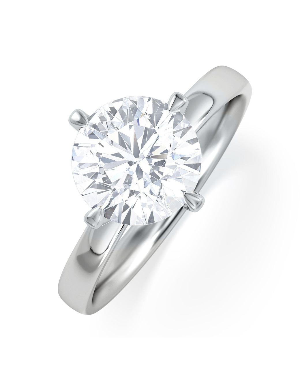 The Diamond Store White Origin Twist 2.00Ct Round Cut Lab Diamond Solitaire Engagement Ring
